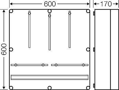 Hensel Mi 2800  Zählergehäuse IP 65, 600 x 600 mm