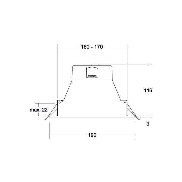 Brumberg 32028073 LED-Einbaudownlight, rund, 230 V AC, 50 Hz, 16 W, 90°, 3000 K / 4000 K / 5700 K, weiß