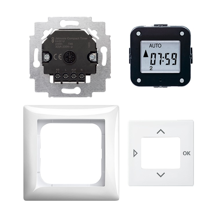 Busch-Jaeger 6422 UJ-914 Jalousie-Compact-Timer, Komplettset, alpinweiß glänzend, Busch-balance SI