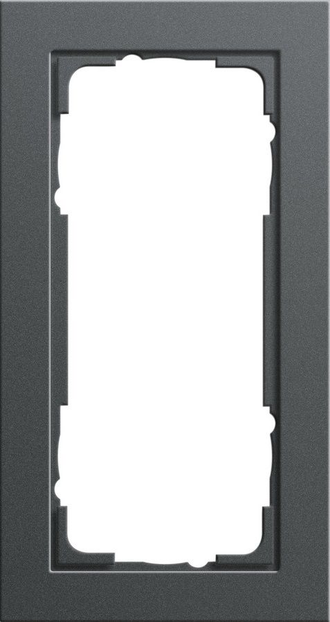 Gira 100223 Abdeckrahmen 2-fach ohne Mittelsteg, Gira E2, anthrazit