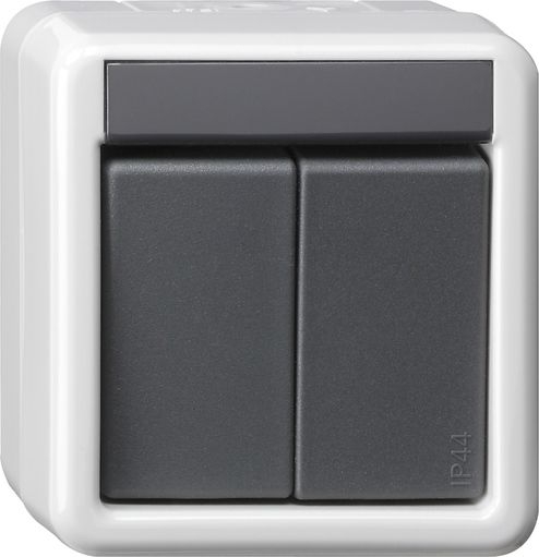 Gira 516130 Taster-Busankoppler Aufputz 2-fach mit 1-Punkt-Bedienung für KNX