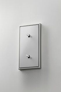 Jung AL12-20R0 Abdeckung mit Kipphebel "Zylinder", 2 x 1 Kipphebel, senkrecht, Serie LS 1912, Aluminium