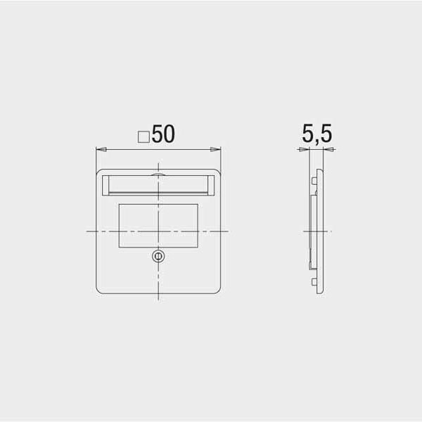 Rutenbeck 13910003 Zentralstück für 2 modulare Stecköffnungen RJ45, mit Beschriftungsfeld, perlweiß