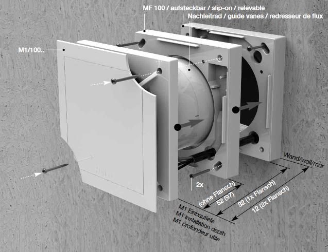 Helios MiniVent MF 100 Montageflansch