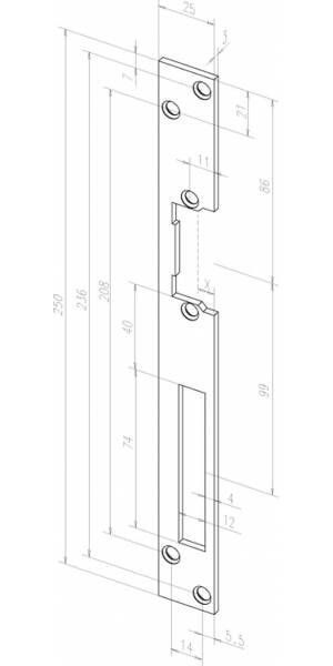 effeff 17E-01001-D11 Türöffner, 6-12V, re+li, Schließblech gold