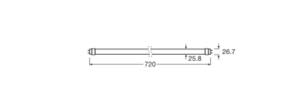Ledvance 4099854435041 LED TUBE T8 EM VALUE 720 mm, 190 °, 7 W, 865, 850 lm, G13, nicht dimmbar