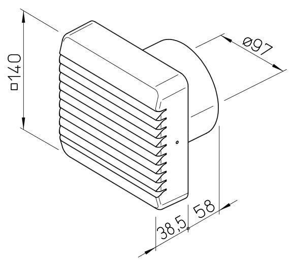 Helios MiniVent HR 90 KEZ Minilüfter m. Kugellager u. Nachlaufzeit