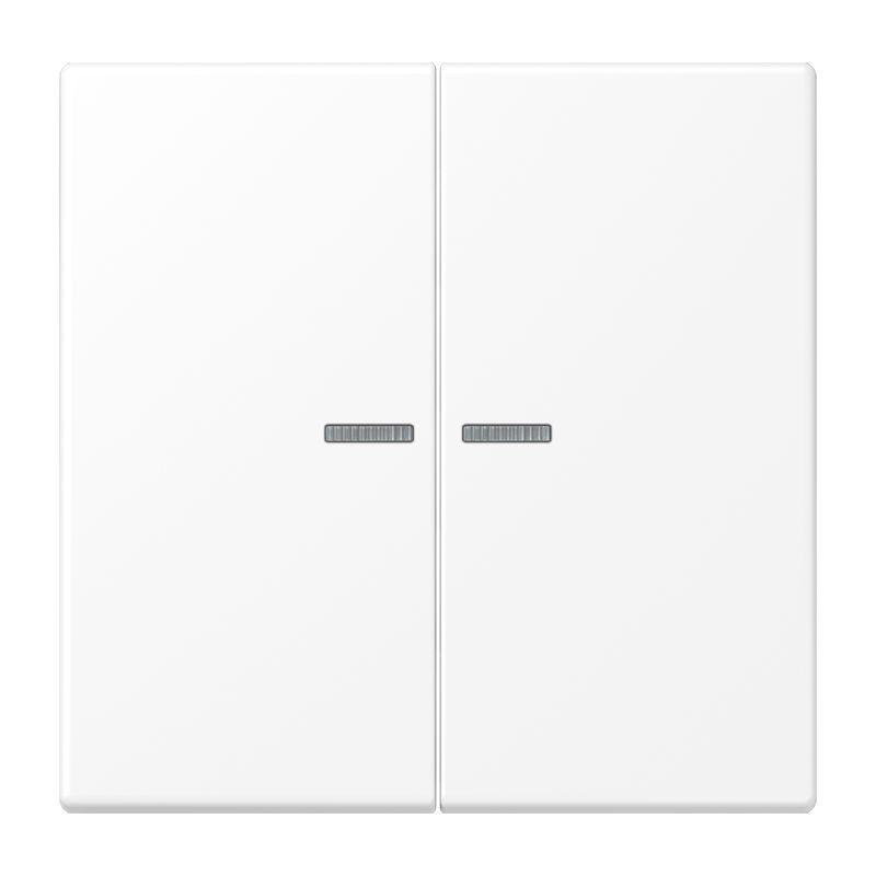 Jung LS102KO5WWM Wippe mit Lichtleiter für Taster 2-fach, Duroplast lackiert, F10, Serie LS, schneeweiß matt