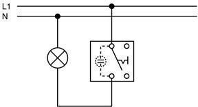 Busch-Jaeger 2000/6 USGL, Wippschalter-Einsatz, Aus/Wechsel, mit Glimmlampe