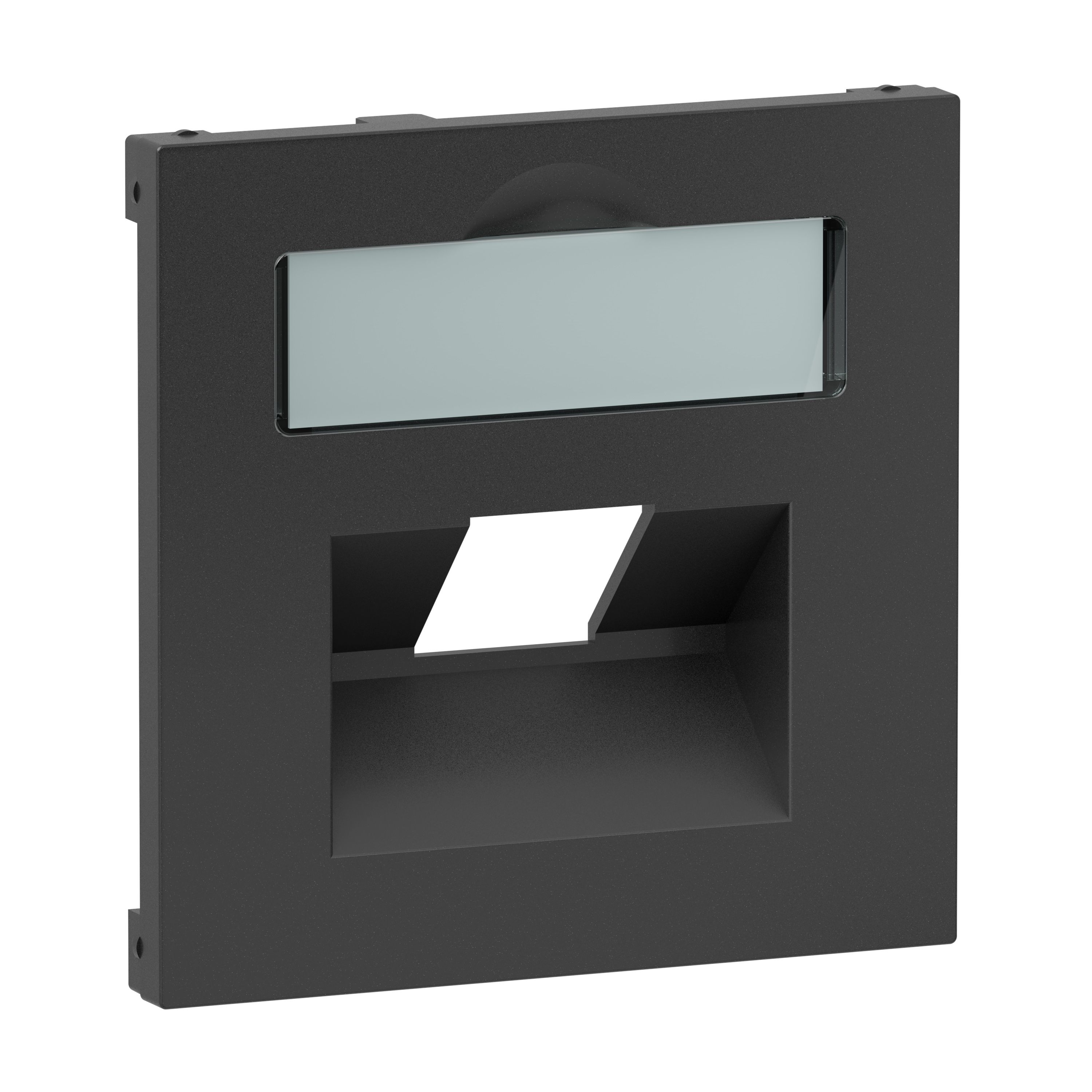 Legrand 765458 SEANO Abdeckung 1x RJ45 für Datendosen von Metz, Telegärtner und Rutenbeck inklusive Beschriftungsfeld, anthrazit lackiert