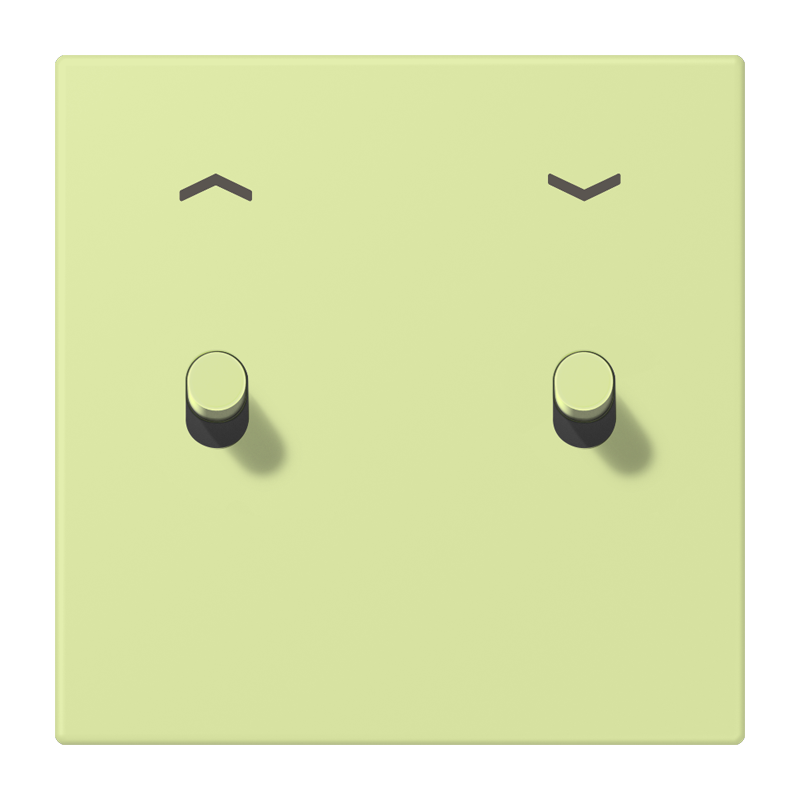 Jung LC12-5PR0222 Abdeckung mit Kipphebel "Zylinder", 2 Kipphebel, mit Pfeilsymbolen, vert jaune clair