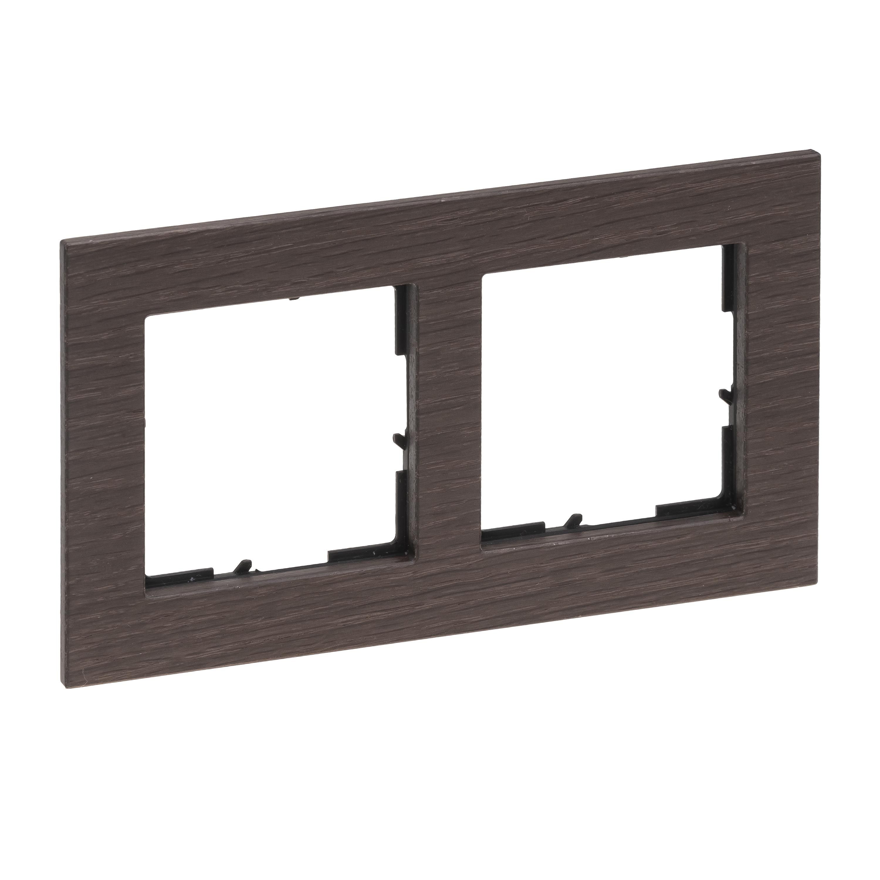 Legrand 766132 SEANO Natura 2-fach Rahmen aus Echtmaterial, Eiche dunkelbraun