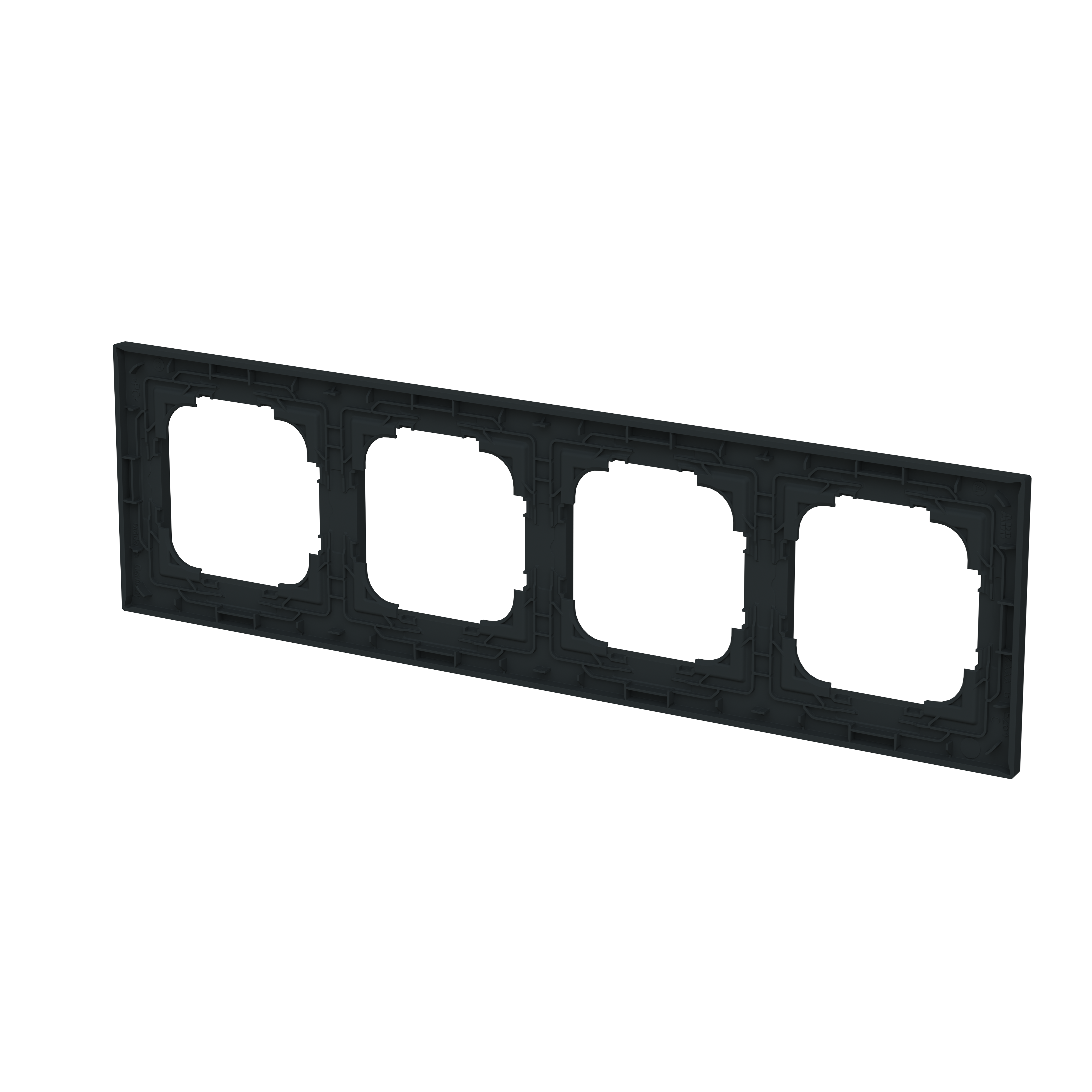 Busch-Jaeger 1724-45M Abdeckrahmen 4-fach, Busch-art linear, schwarz matt