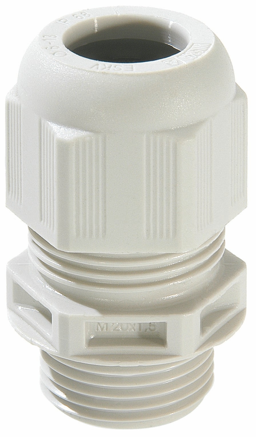 WISKA 10066410 Kunststoffkabelverschraubung M12, IP68, 3 bis 7 mm, lichtgrau