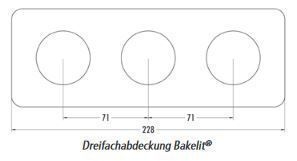 THPG 176423 Dreifachabdeckung Duroplast, weiß