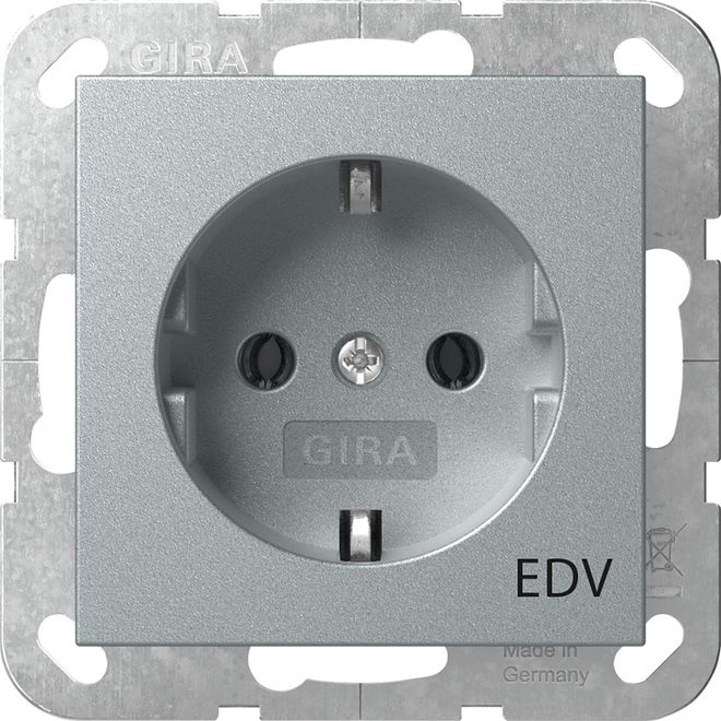 Gira 445826 Schutzkontakt-Steckdose Aufdruck EDV System 55 F Alu