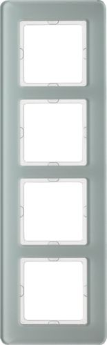 Berker 10146079 Rahmen 4-fach, Q.7, Glas polarweiß