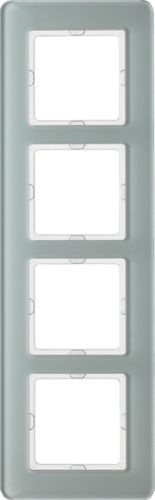 Berker 10146079 Rahmen 4-fach, Q.7, Glas polarweiß