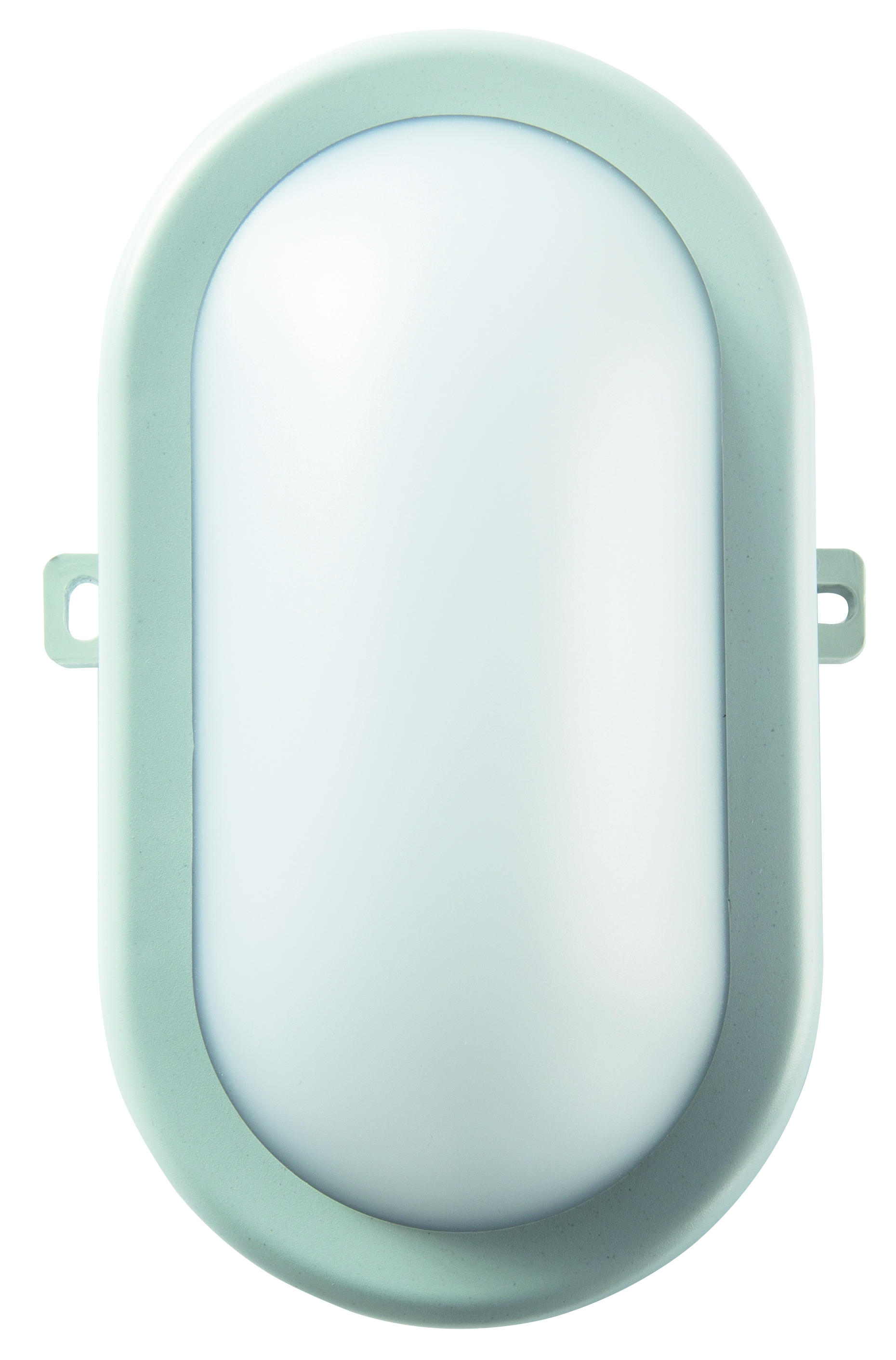 Heitronic 500746 Wand-/ Deckenleuchte BODRUM, oval, 10 W, 4000 K, IP54, oval, lichtgrau