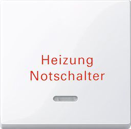 Merten 435125 Wippe mit Kontrollfenster und Aufdruck Heizungsnotschalter, System M, aktivweiß glänzend