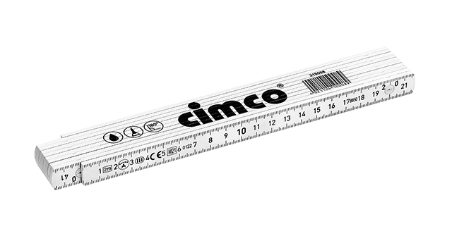 Cimco 21 0008 Gliedermaßstab aus Kunststoff (weiß)