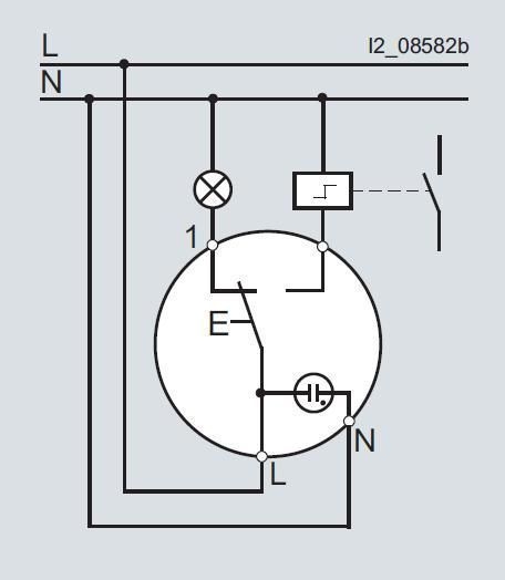 Siemens 5TD2117, Taster, 1 Wechsler, mit Glimmlampe