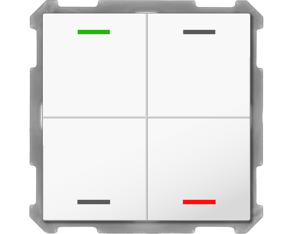 MDT BE-TAL6304.01 KNX Taster Light 63 4-fach, RGBW, Studioweiß glänzend, Neutral