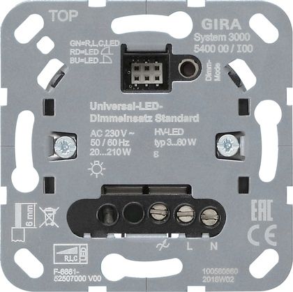 Gira 540000 System 3000 Universal LED Tastdimmer Standard
