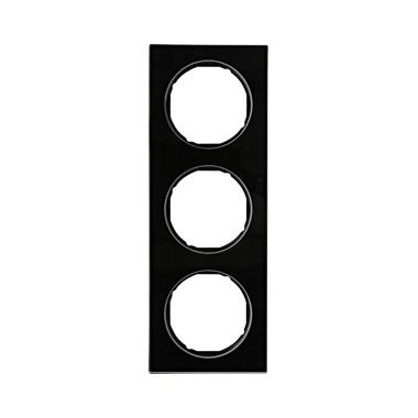 Berker 10132216 Rahmen 3-fach, R.3, Glas schwarz