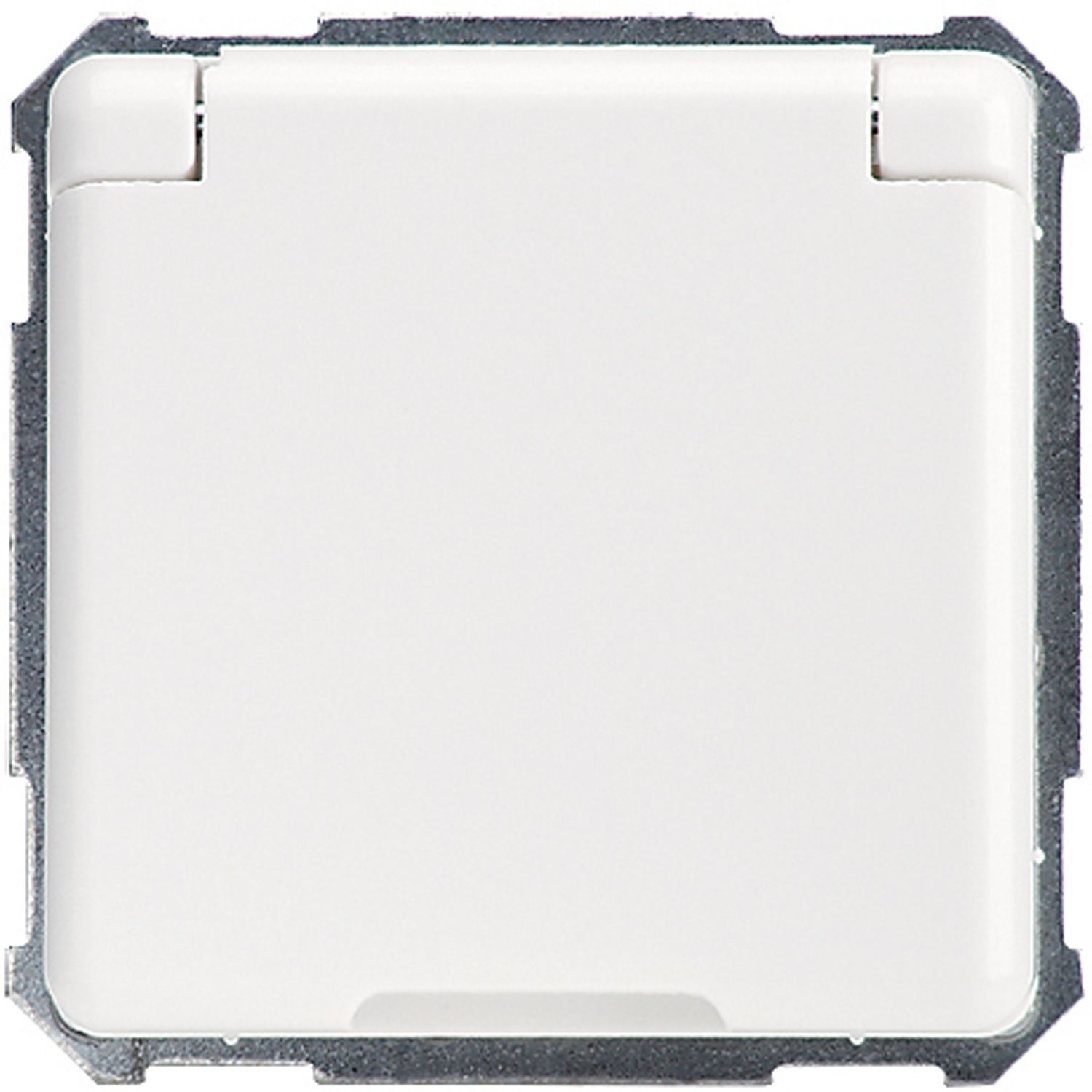 Elso 215034 Schutzkontakt-Steckdose mit Klappdeckel, 16 A, 250 V, Schraubklemme, hochkratzfest, Fashion, reinweiß glänzend
