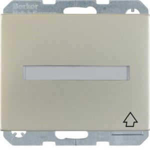 Berker 47527104 Schutzkontakt-Steckdose mit Klappdeckel, Beschriftungsfeld und erhöhtem Berührungsschutz, K.5, Edelstahl Rostfrei