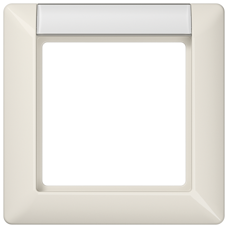 Jung AS581NA Rahmen 1-fach, mit Schriftfeld, AS 500, IP 44, Duroplast, senkrechte und waagerechte Montage, weiß (ivory)