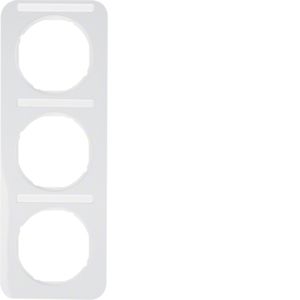Berker 10132169 Rahmen 3-fach mit Beschriftungsfeld, R.1, polarweiß glänzend