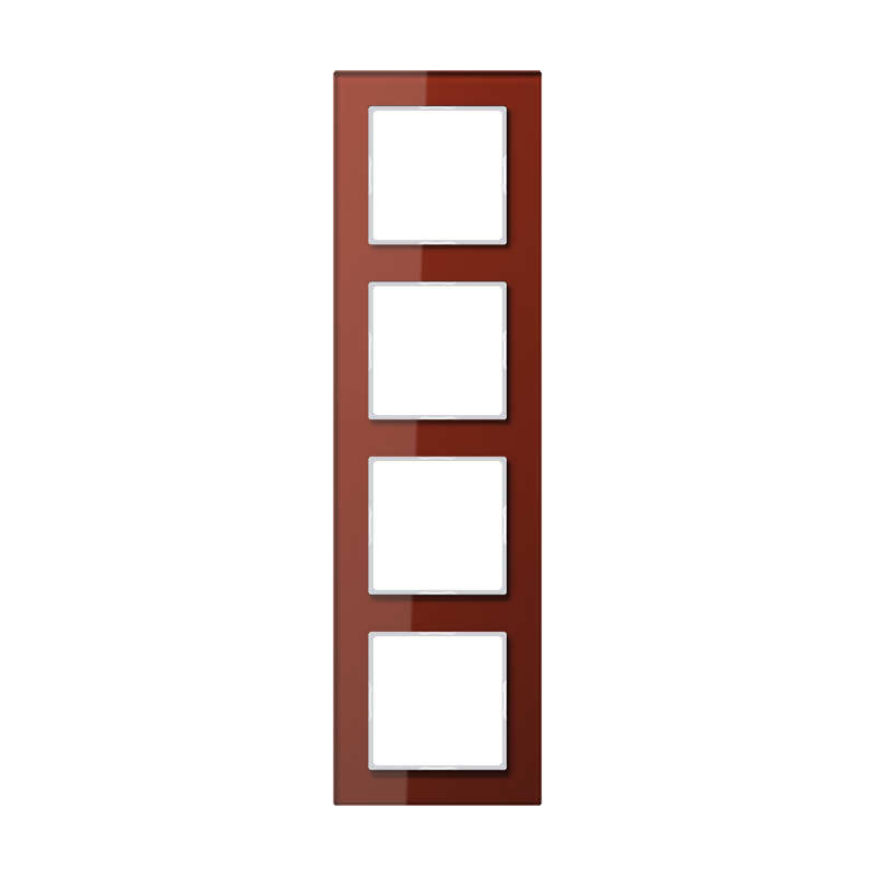 Jung AC584GLRT Glasrahmen 4-fach, senkrechte und waagerechte Montage, Glas, A CREATION, rot