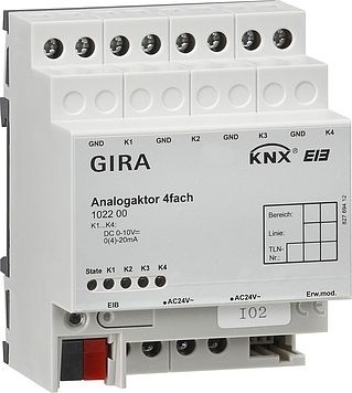 Gira 102200 Analogaktor 4-fach f眉r KNX