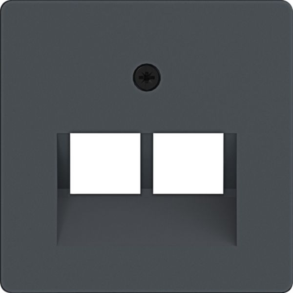 Hager WAF2108AT Zentralstück für UAE Steckdose 2-fach, 50x50 mm, A.x/C.x, anthrazit matt