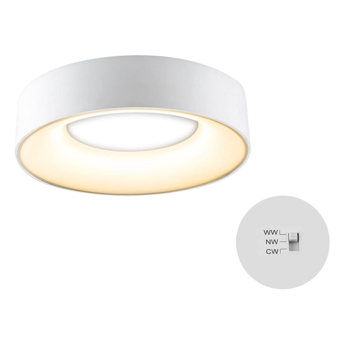 EVN R30180125 LED Anbauleuchte rund, weiß, IP54, 18W, 3000 bis 5700K, 1584lm, Switch f. Lichtfarbe