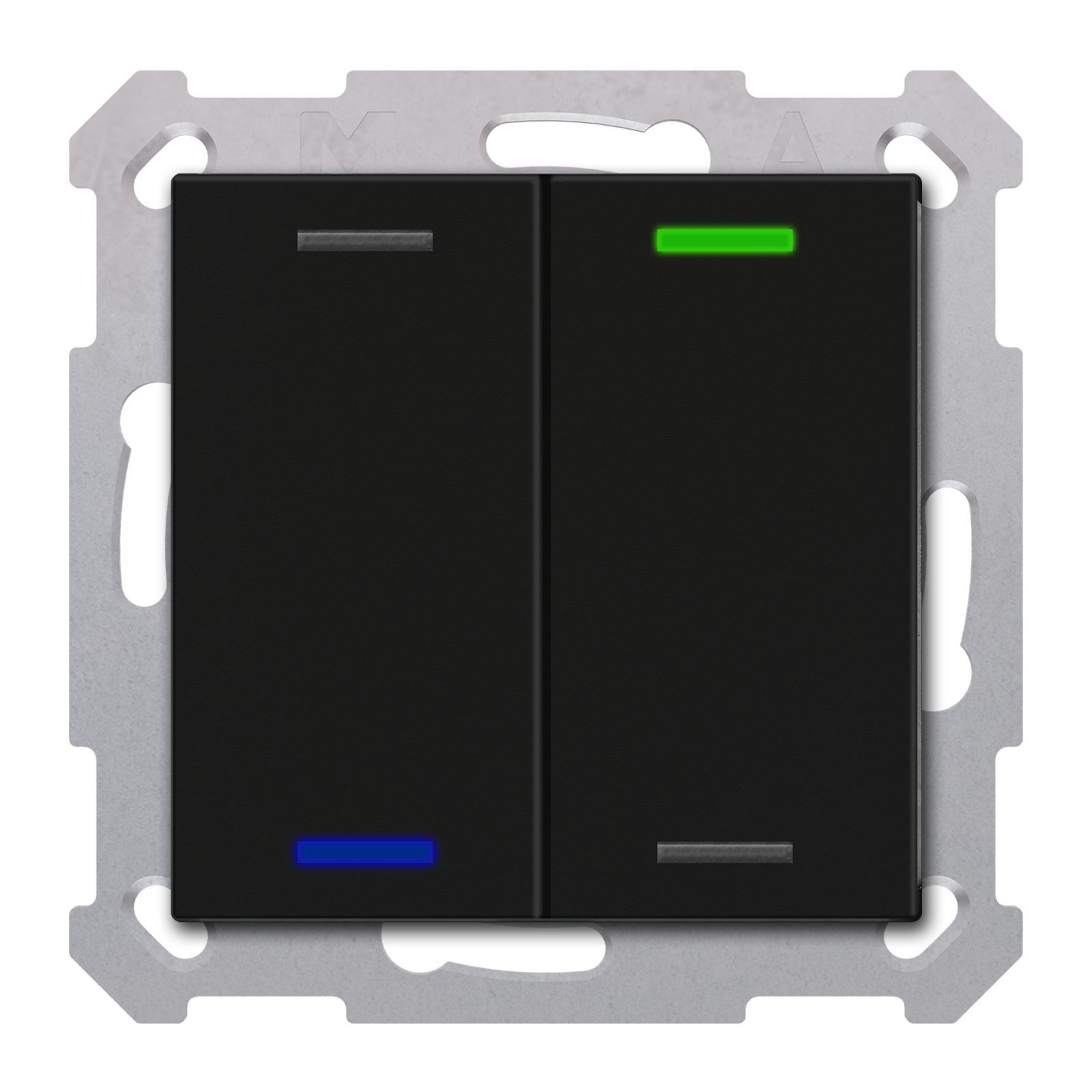 MDT RF-TAL55T206.01S KNX RF+ Taster Light 55 2-fach, Secure, RGBW, TS, Schwarz matt, Neutral