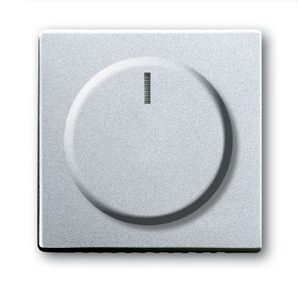 Busch-Jaeger 6540-83-102 Zentralscheibe für Drehdimmer mit transparentem Leuchtring, aluminium silber matt, Plattform 63