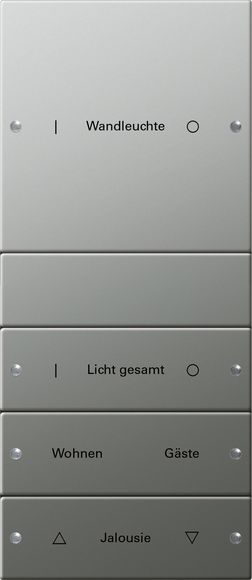 Gira 2134602 Wippenset 4-fach (1+3) beschreibbar, System 55, Edelstahl