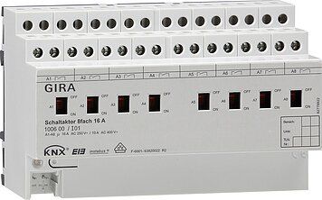 Gira 100600 Schaltaktor 8-fach 16A, mit Handbetätigung