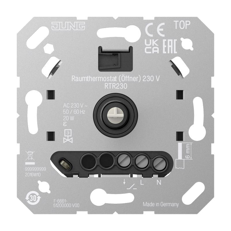 Jung RTR230 Raumthermostat 230V Öffner, IP20, Widerstandssensor