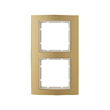 Berker 10123046 Rahmen 2-fach, B.3, Alu, gold/polarweiß