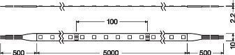 Ledvance 4058075404441 LED Strip Value500 67W/2700K dimmbar, 10mm breit, 5m/Rolle