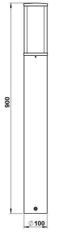 Albert 692272 Edelstahl-Pollerleuchte, Höhe 0,9m, E27