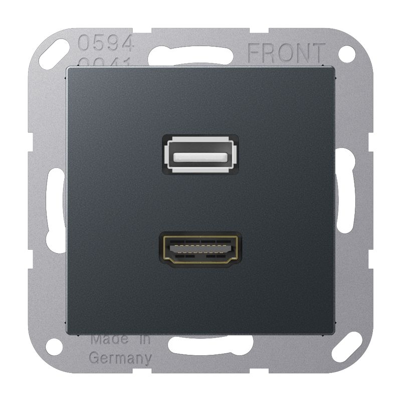 Jung MAA1163ANM HDMI / USB 2.0, Thermoplast lackiert, Serie A, anthrazit matt