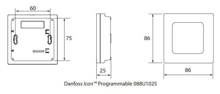 Devi 088U1025 Danfoss Icon, Programmierbarer Raumthermostat, 230, Aufputz