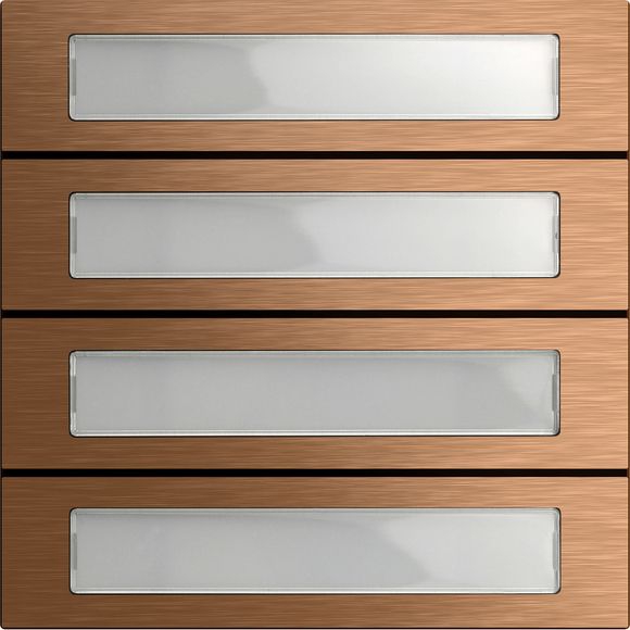Gira 5534921 Ruftastenmodul 4-fach, System 106, Bronze