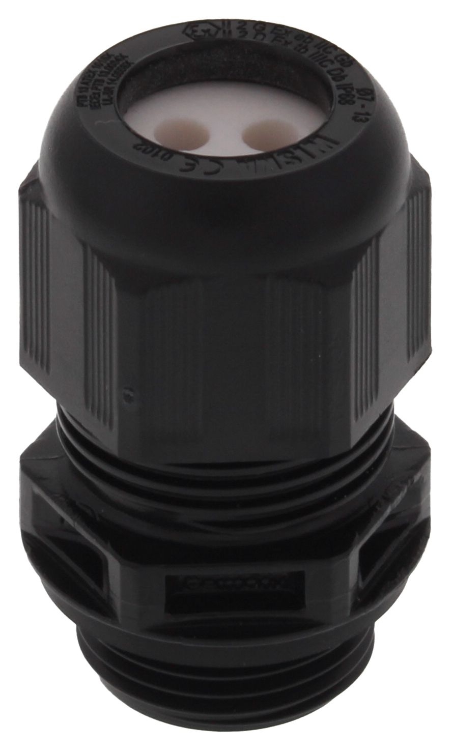 WISKA 10110791 EX Kunststoffkabelverschraubung M20/02/055, Eigensicherheit, IP68, 4,9 bis 5,5 mm, schwarz
