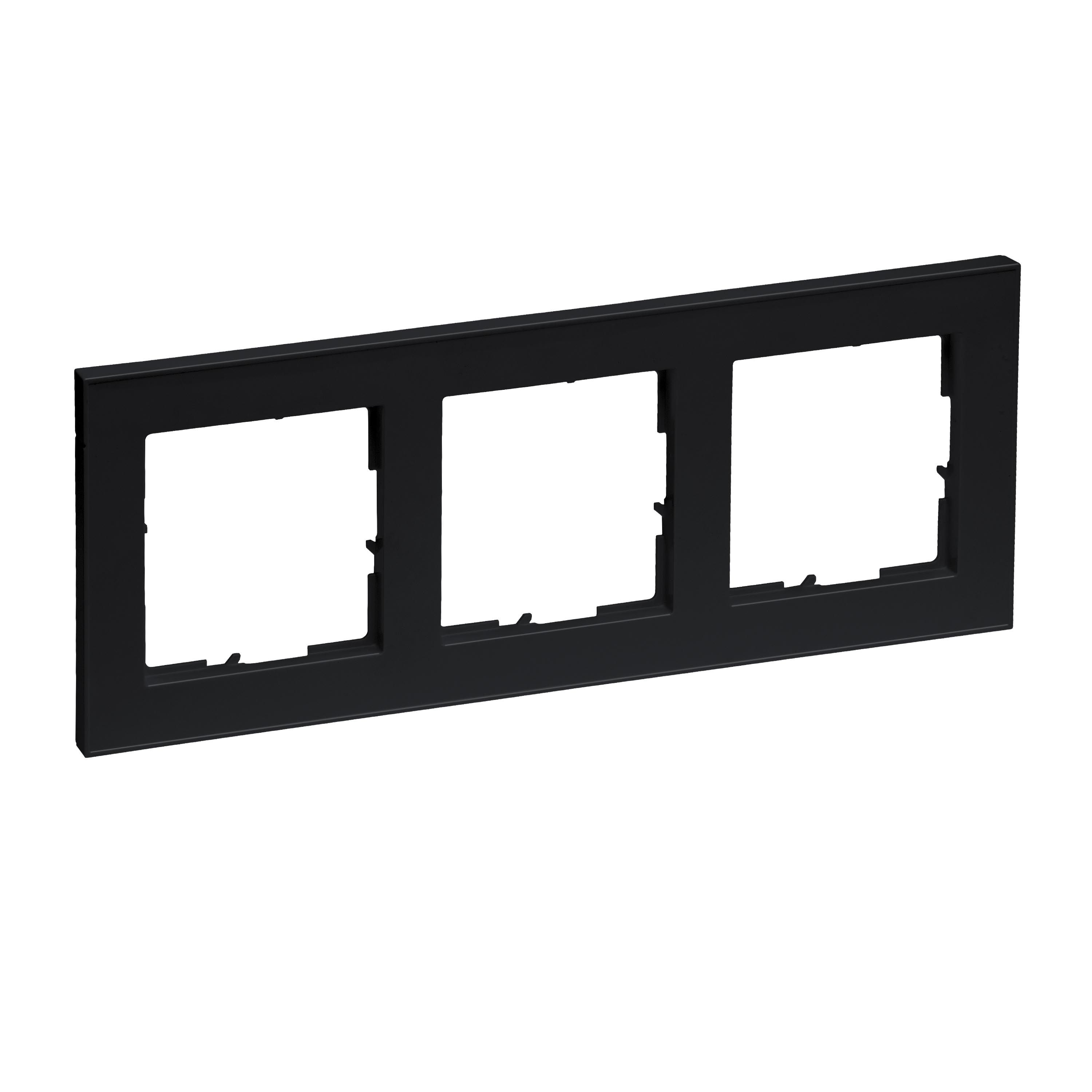 Legrand 765383 SEANO+ 3-fach Rahmen, schwarz lackiert